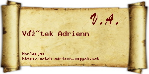 Vétek Adrienn névjegykártya